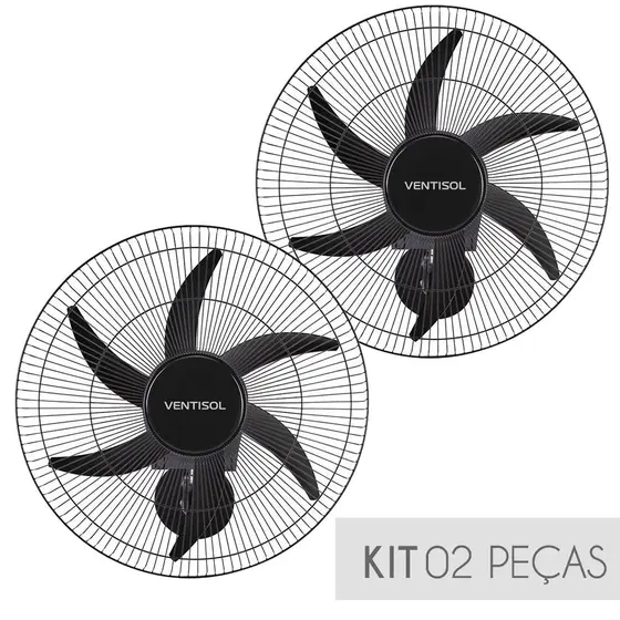 Kit ventilador de parede ventisol turbo 6 pas 50 cm bivolt 2 unidades